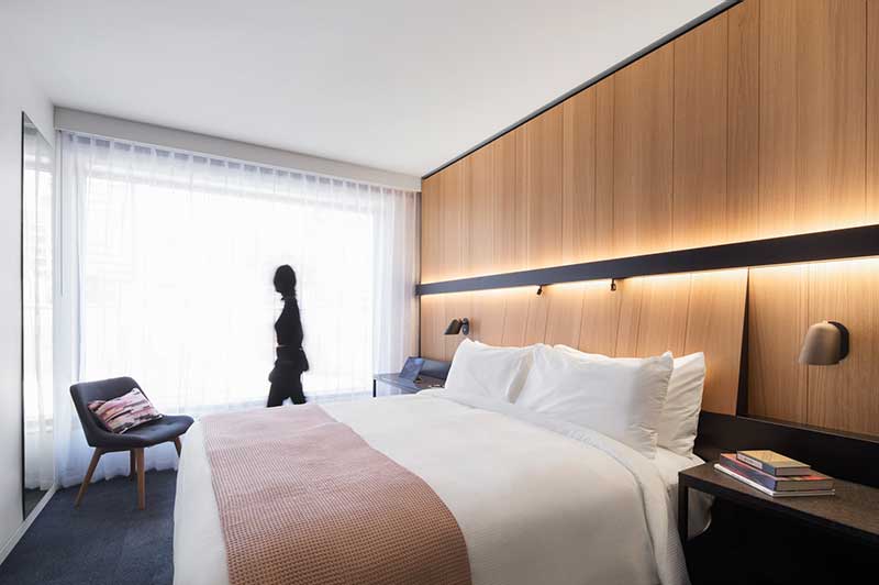 Hotel Room With Wood Accents