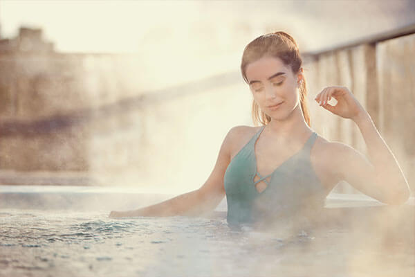 Woman In A Hot Tub